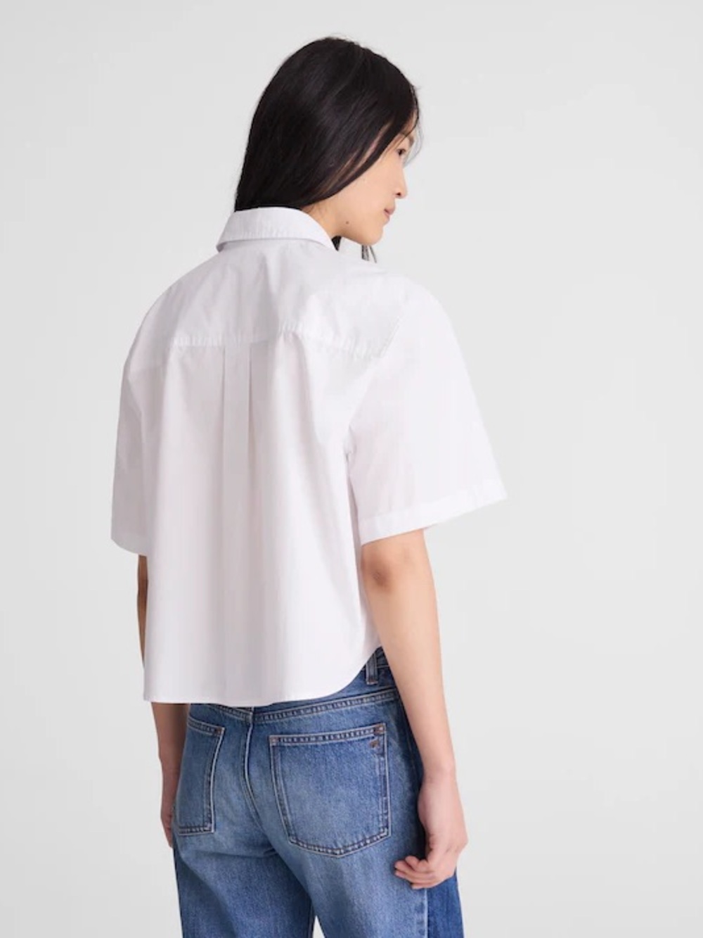 Madewell Straight-Hem Short-Sleeve Shirt in Poplin - Picture 3 of 5